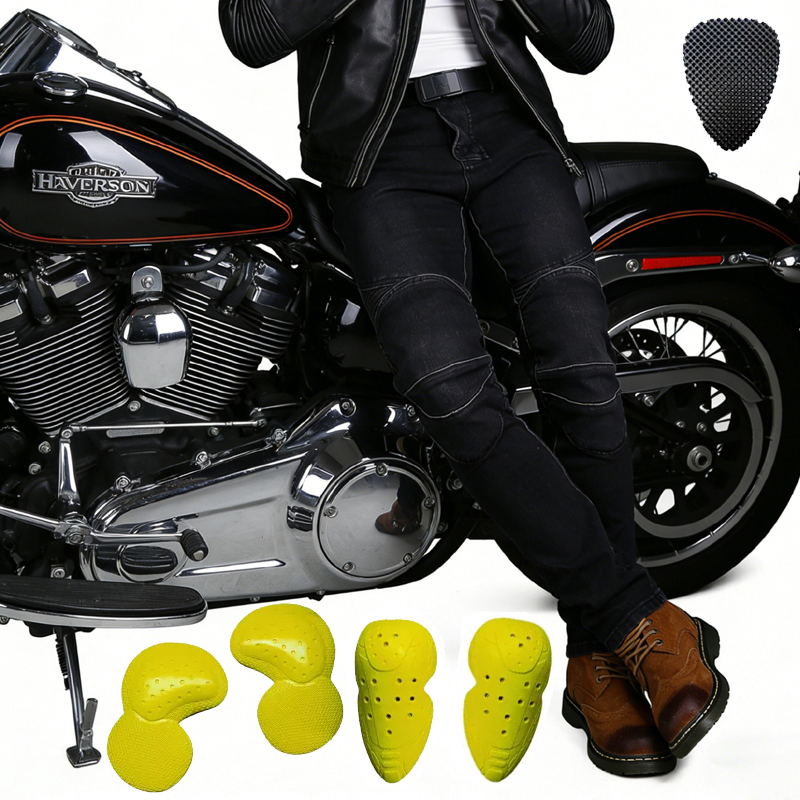 Motorcycle Gear Jeans - Men Black Motorcycle Dirt Bike Jeans